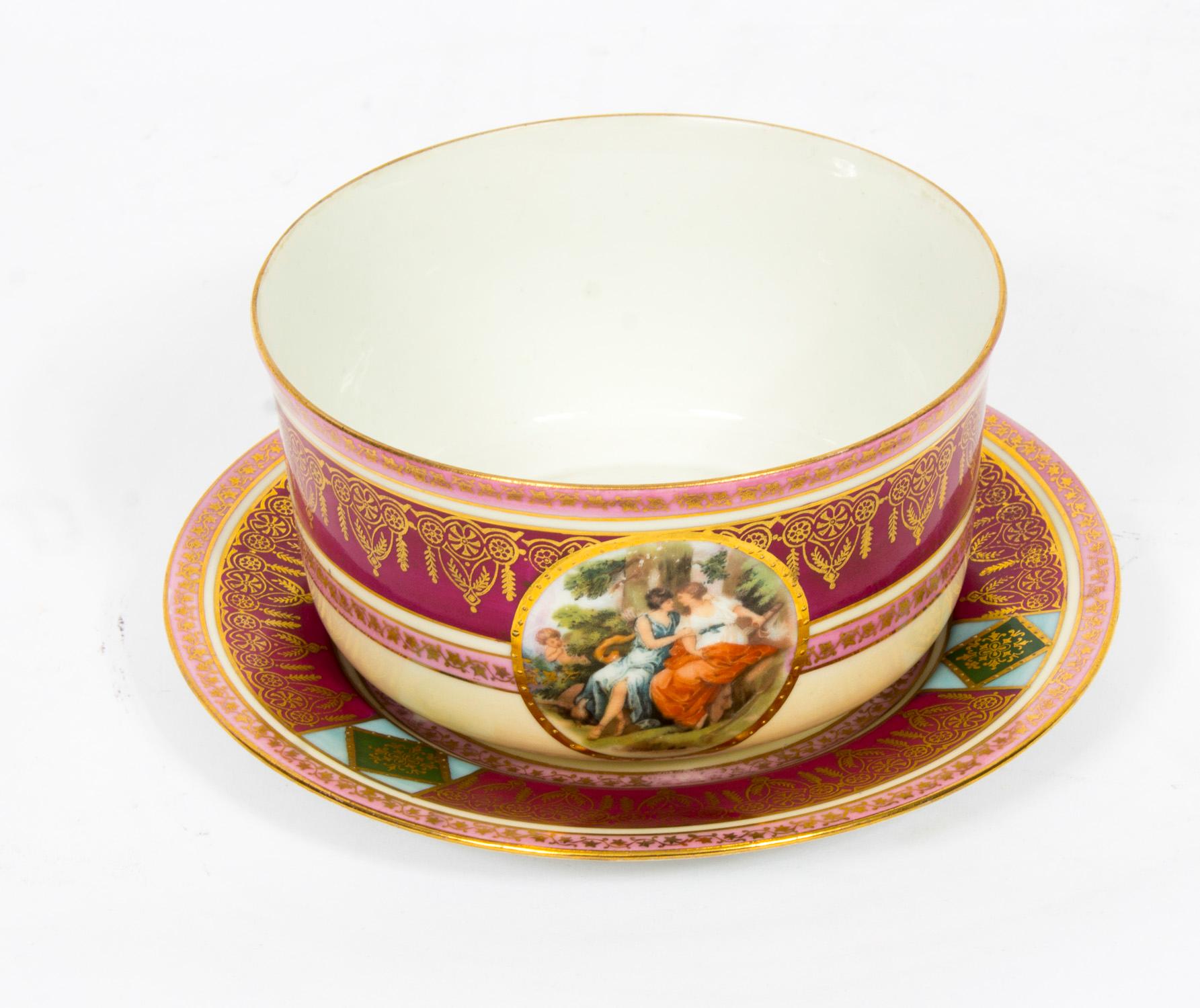 Antique Rudolf Kämpf 38 piece Porcelain Tea Set, 1918 11