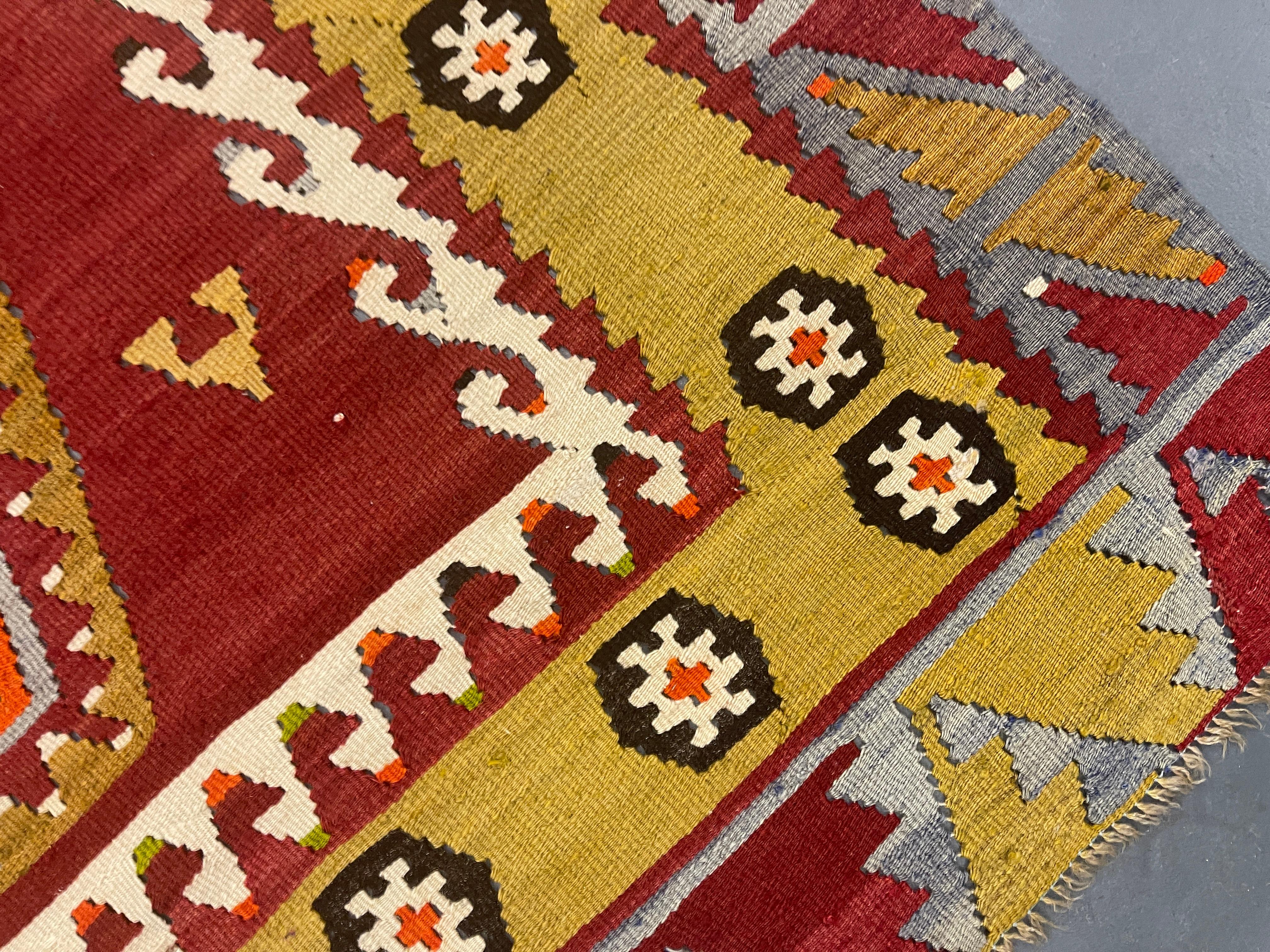 Antique Rug Anatolian Turkish Kilim Rug, Luxury Living Room Rug For Sale 3