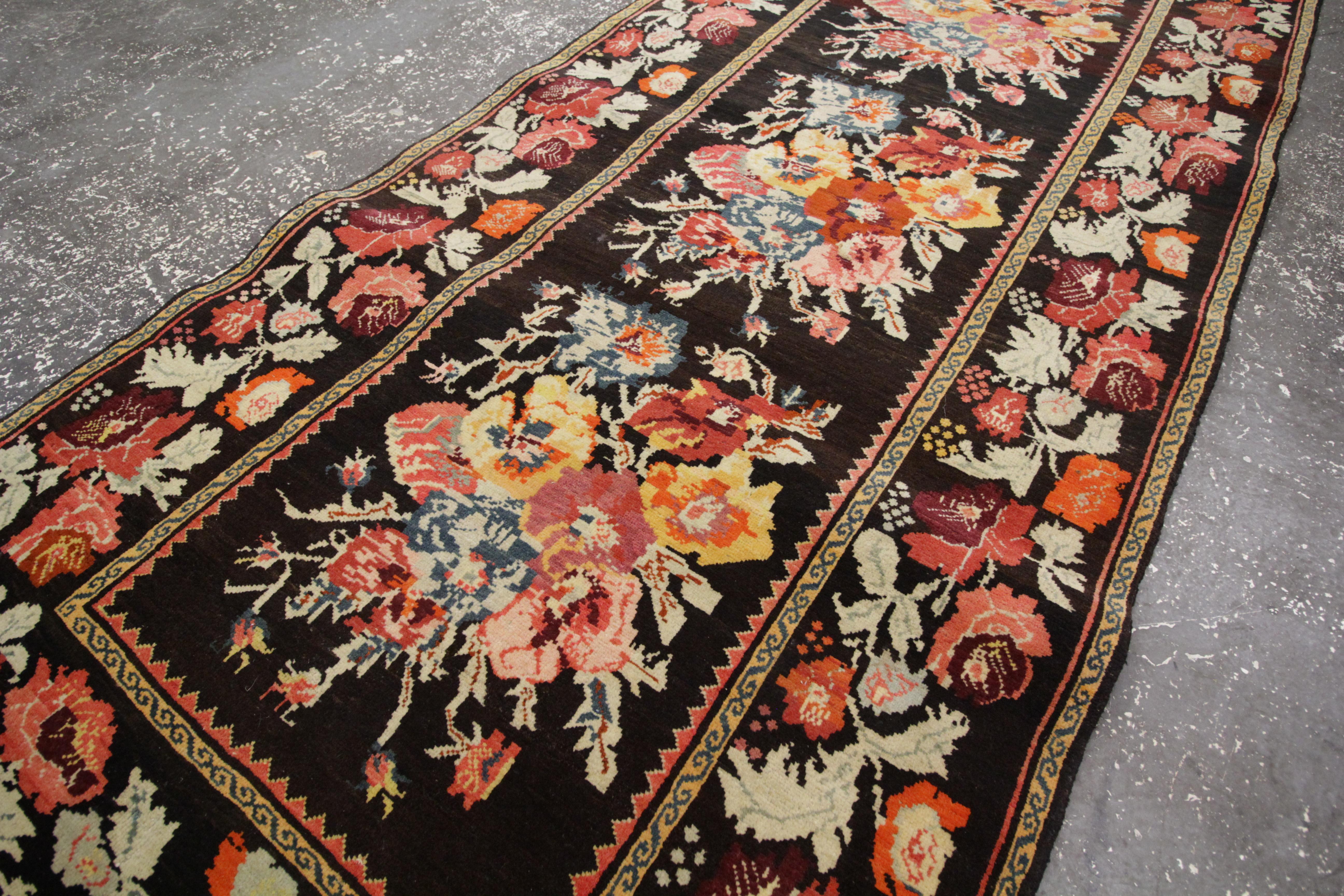 Antique Rug Caucasian Karabagh, Handmade Carpet Oriental Rug, Floral Area Rugs For Sale 6