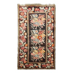 Antiker kaukasischer Karabagh-Teppich, handgefertigter Teppich, orientalischer Teppich mit Blumenmuster