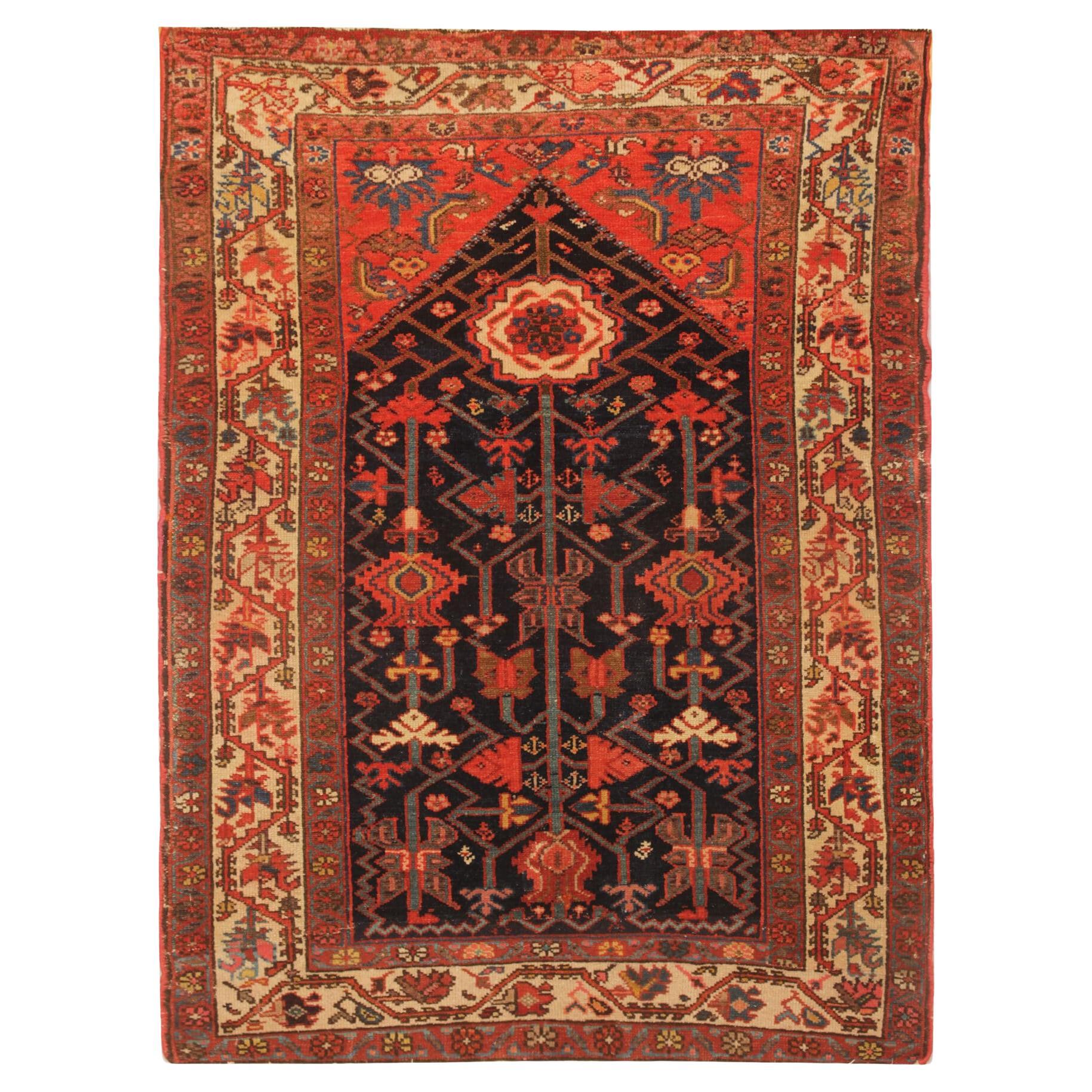 Antique Rug Caucasian Mihrabi Rug Handmade Carpet from Kazak Area For Sale