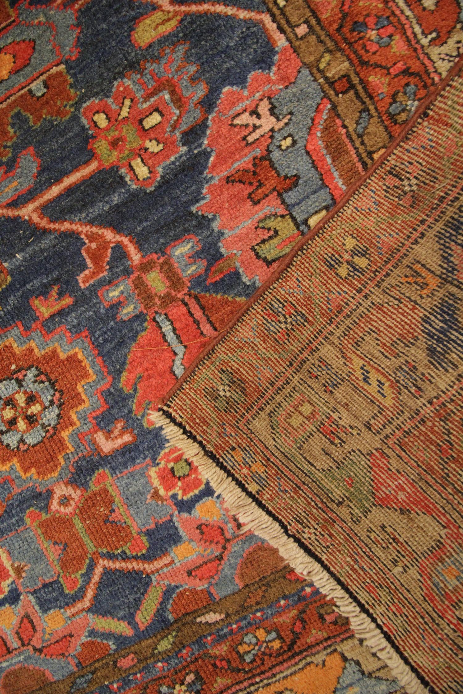 Hand-Knotted Antique Rug Caucasian Orange Wool Living Room Rugs Handmade Carpet For Sale