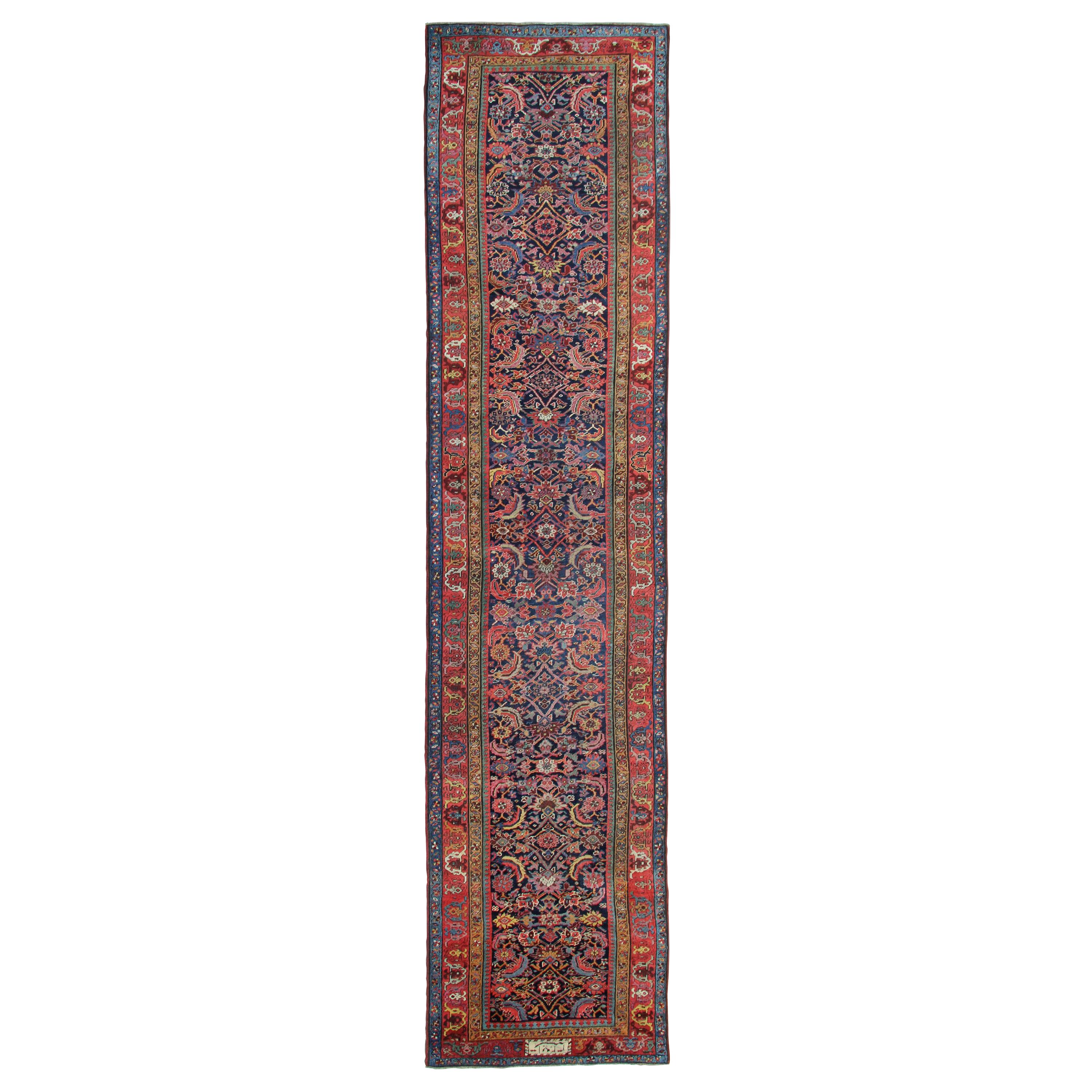 Rare Antique Rug Caucasian Runner Handmade Carpet Living Room Rugs Stair Runner For Sale