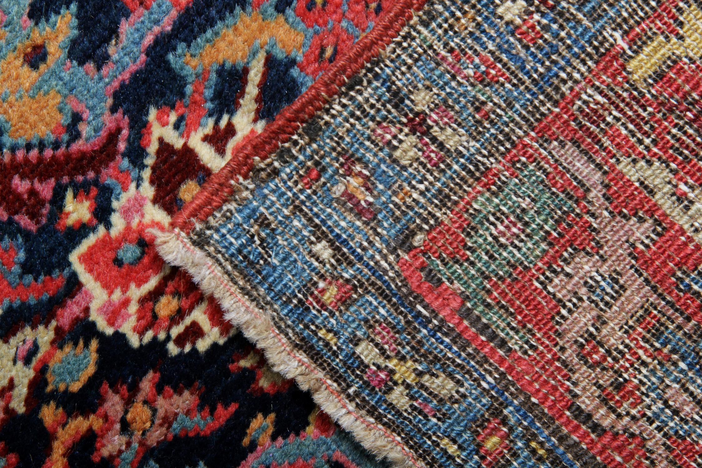 Rare Antique Rug Caucasian Runner, Living Room Rugs Stair Runner Handmade Carpet In Excellent Condition For Sale In Hampshire, GB