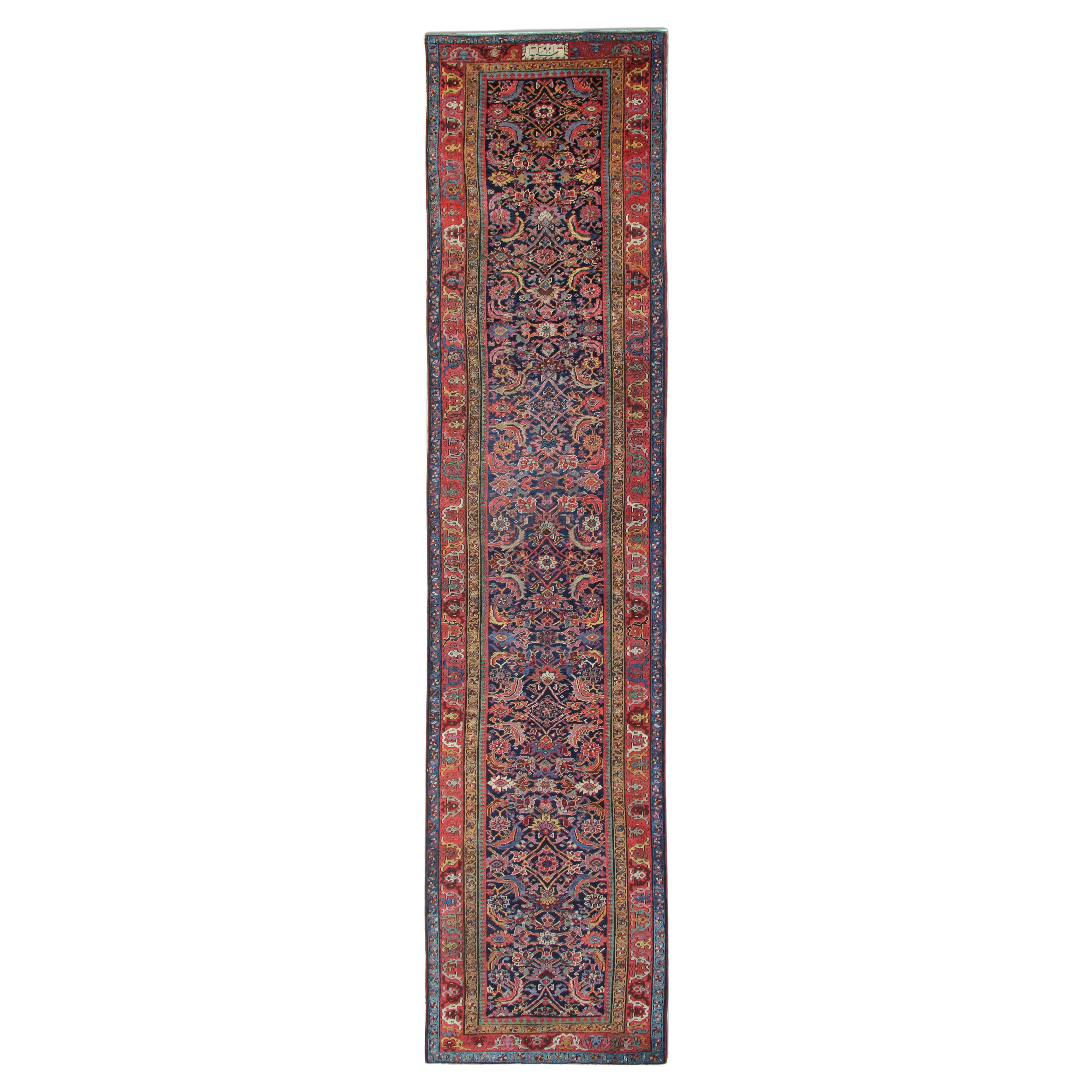 Rare Antique Rug Caucasian Runner, Living Room Rugs Stair Runner Handmade Carpet For Sale