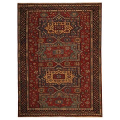 Alfombra antigua, Alfombra Sumakh Kilim del Cáucaso, Alfombra oriental de tejido plano