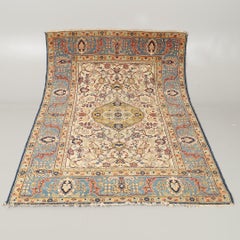 Tappeto antico Crema Tappeto esclusivo fatto a mano Tappeto decorativo per l'area