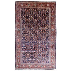 Djoharian Collection Antique Rug Early 20th Century Classic Carpet Blue and Rust