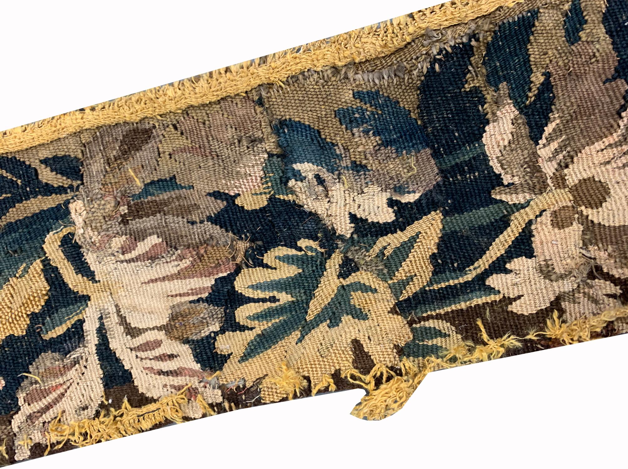 Dutch Antique Rug Flemish Fragment Tapestry Runner Aubusson Rugs For Sale