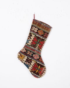 Antique Rug Fragment Christmas Stocking