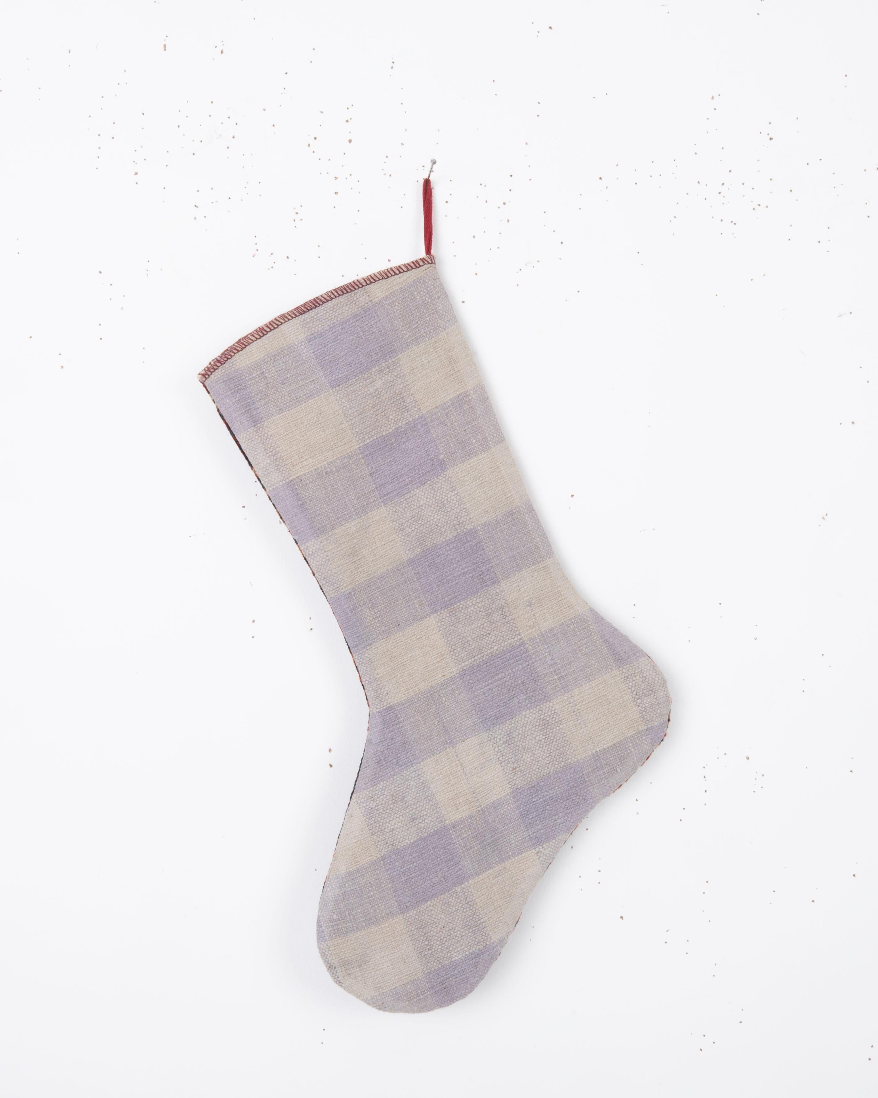Tribal Antique Rug Fragment Christmas Stocking For Sale
