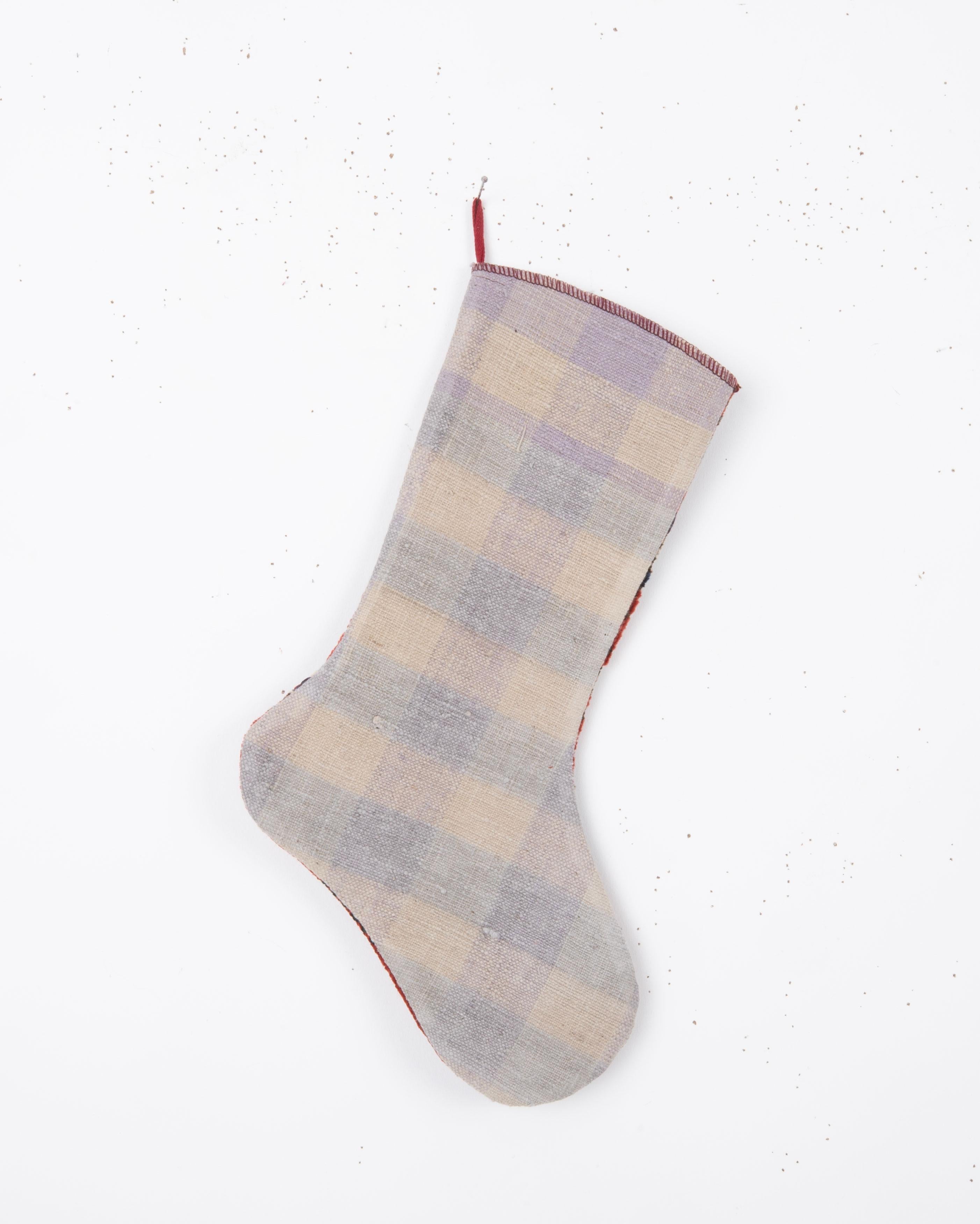 Antique Rug Fragment Christmas Stocking (Handgewebt) im Angebot
