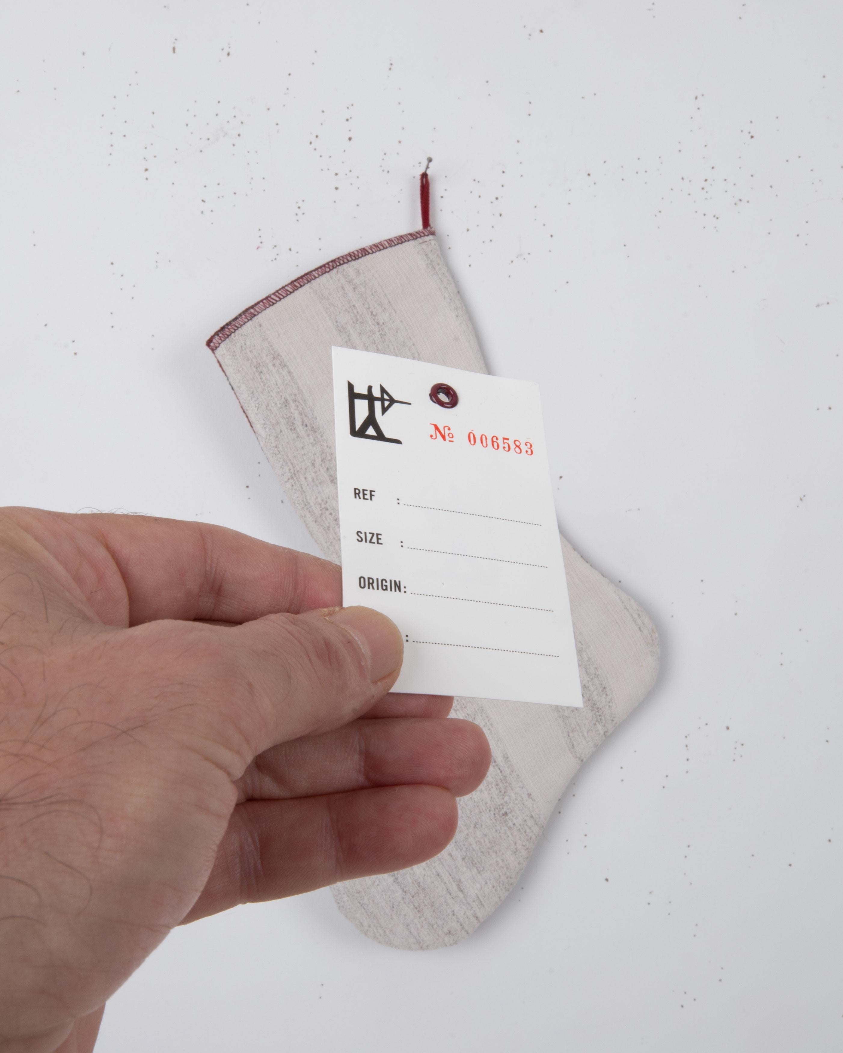 Tessuto a mano Antique Rug Fragment Christmas Stocking