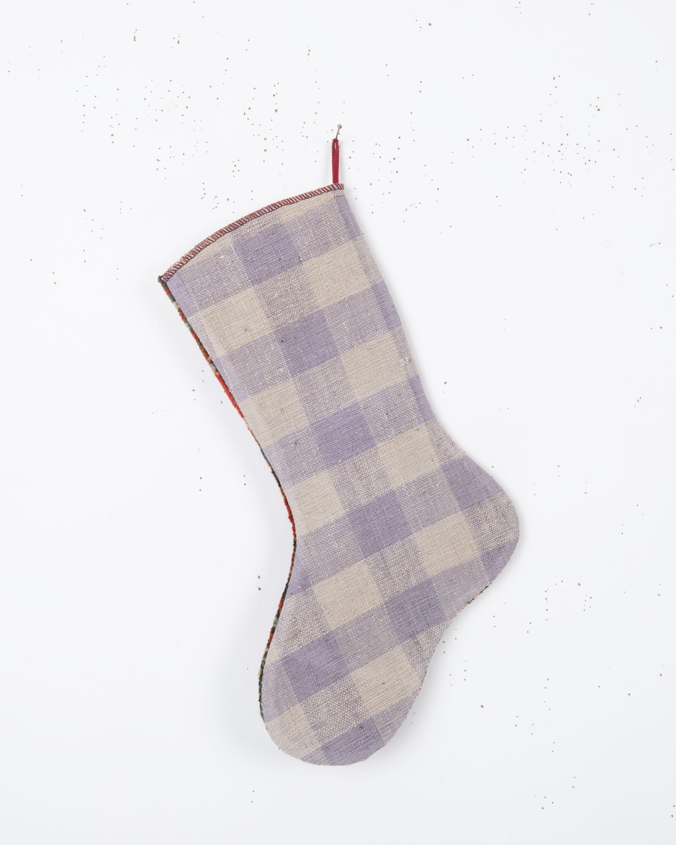 Antique Rug Fragment Christmas Stocking In Distressed Condition For Sale In Istanbul, TR