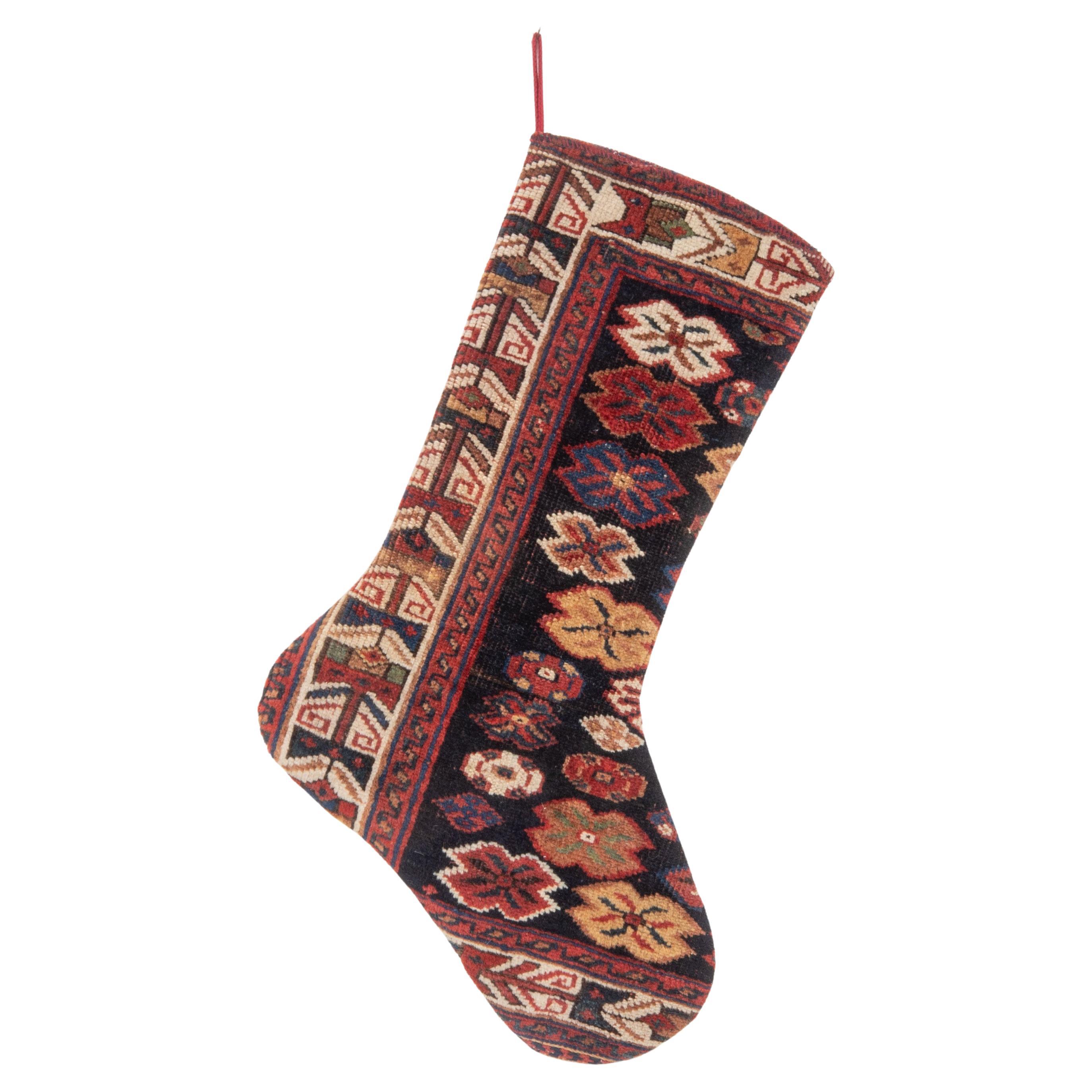 Antique Rug Fragment Christmas Stocking