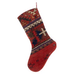 Antique Rug Fragment Christmas Stocking