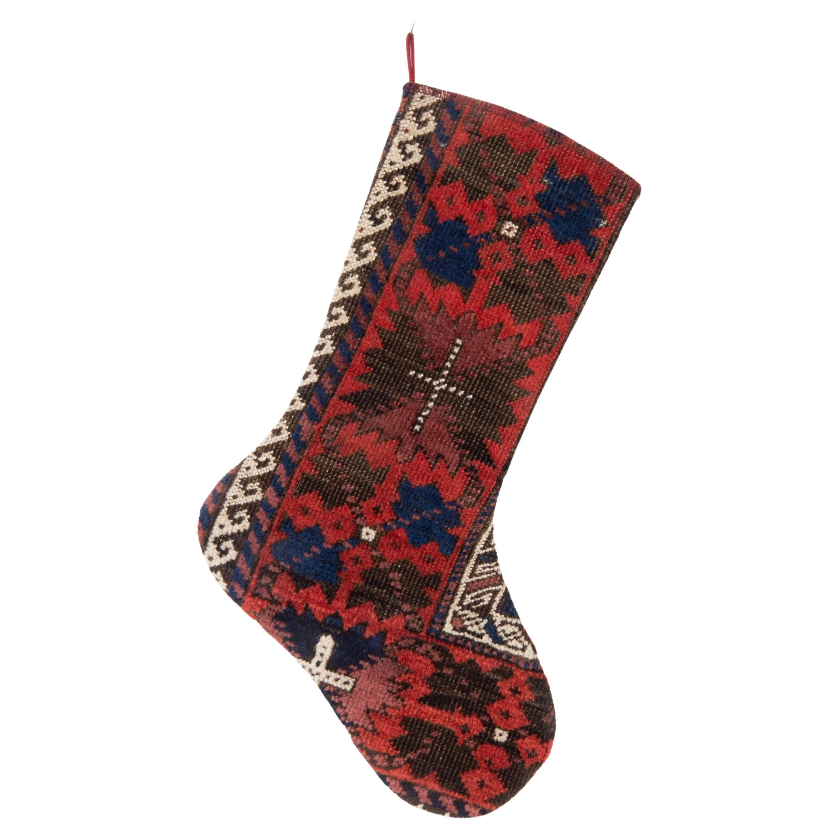 Antique Rug Fragment Christmas Stocking