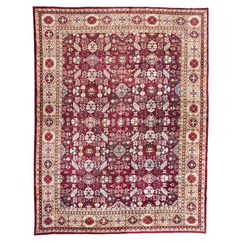 Antique Rug from India, Agra with Palmette Design