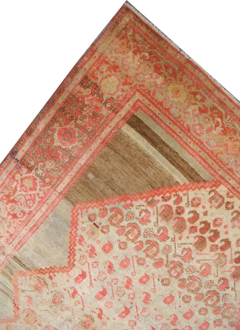 Early 20th Century Antique Rug Hand Woven Turkish Rug, Wool Carpet as Living Room Rug for Sale For Sale