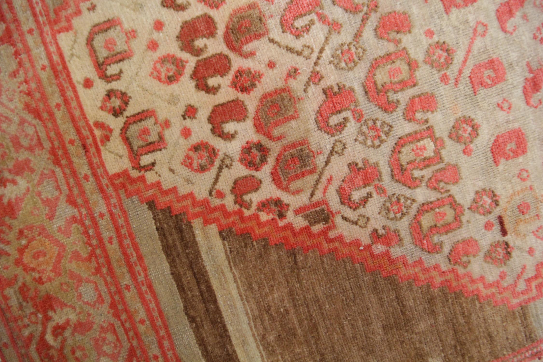 Antique Rug Hand Woven Turkish Rug, Wool Carpet as Living Room Rug for Sale For Sale 1