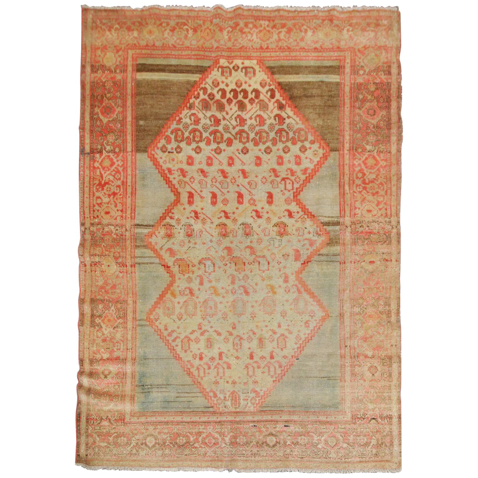 Antique Rug Hand woven Turkish Rug, Wool Carpet as Living Room Rug for Sale