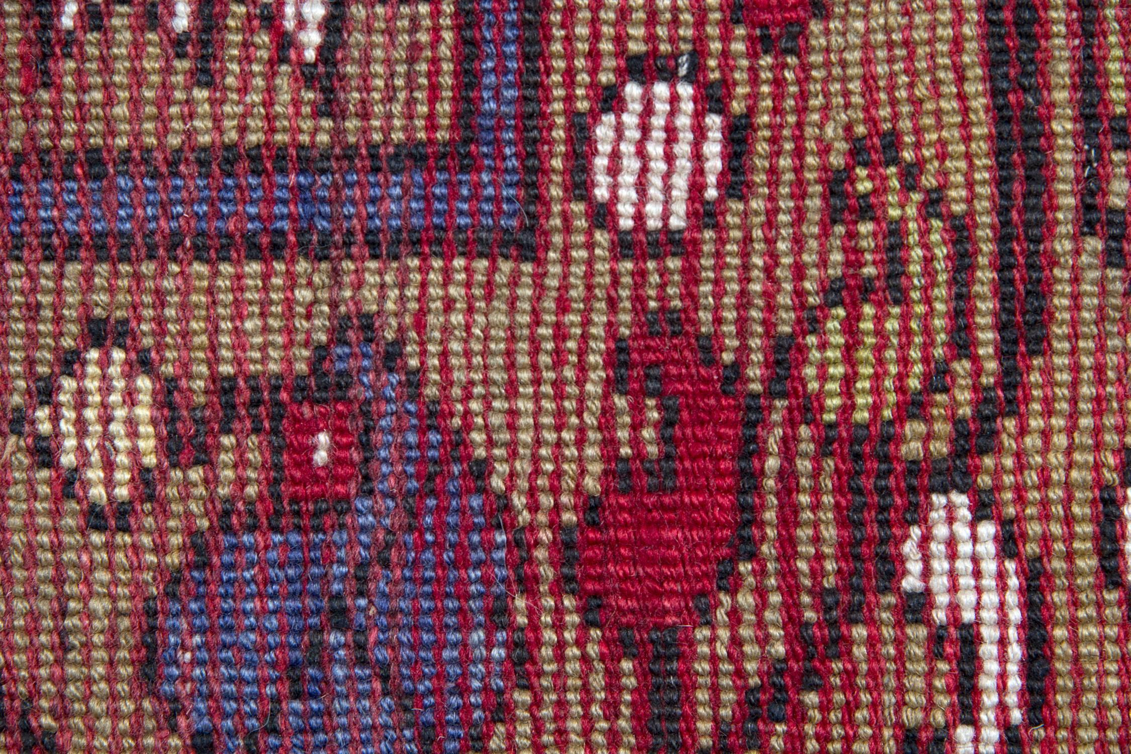 Rustic Antique Rug Handmade Carpet, Anatolian Turkish Rug, Red Living Room Rug for Sale For Sale