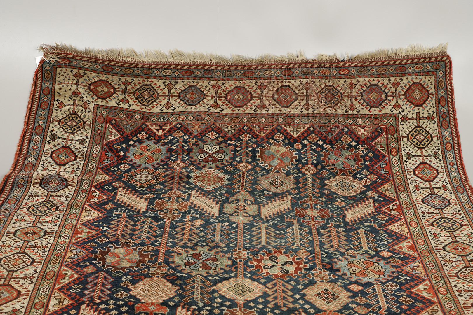 Late 19th Century Antique Rug, Handmade Carpet Oriental Caucasian Rug, Living Room Rug for Sale For Sale