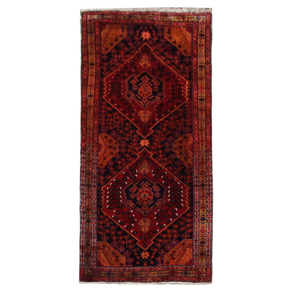 Handmade Carpet Vintage Afghan Oriental Rug, Rustic Red Living Room Rug ...