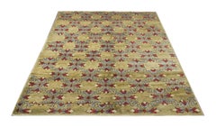 Antique Rug, Handmade Carpet, Turkish Rug Green Wool Oriental Carpet for Sale