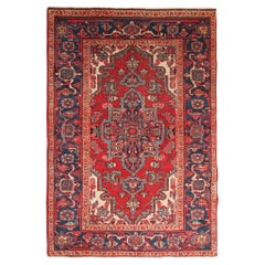 Antique Rug Heriz Serapi Rug 107cm x 160cm Oriental Rug 4x5 High Quality 1920
