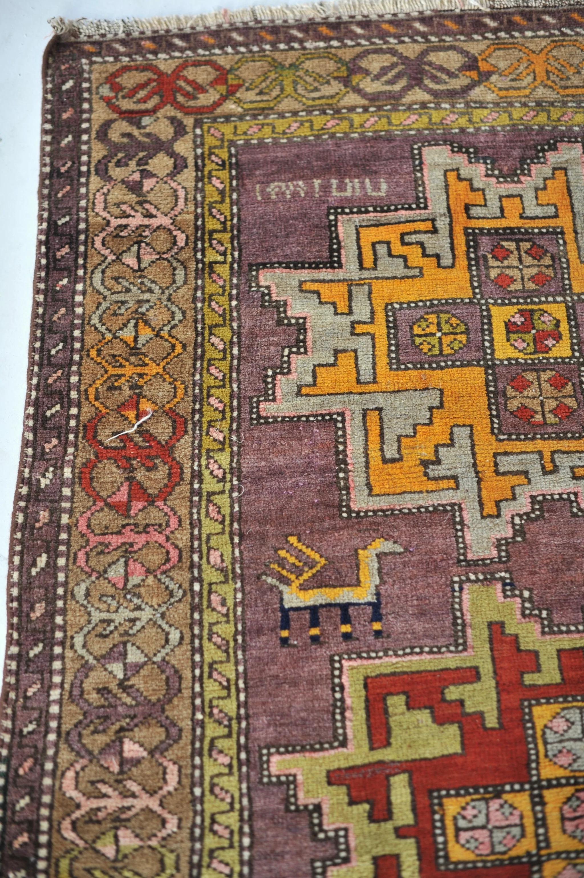 Antique Rug in Akstafa Design with Immortal Peacocks  3