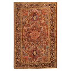 Antique Rug, Large Handmade Heriz Carpet Persian Rug Living Room Rugs Sale CHR12