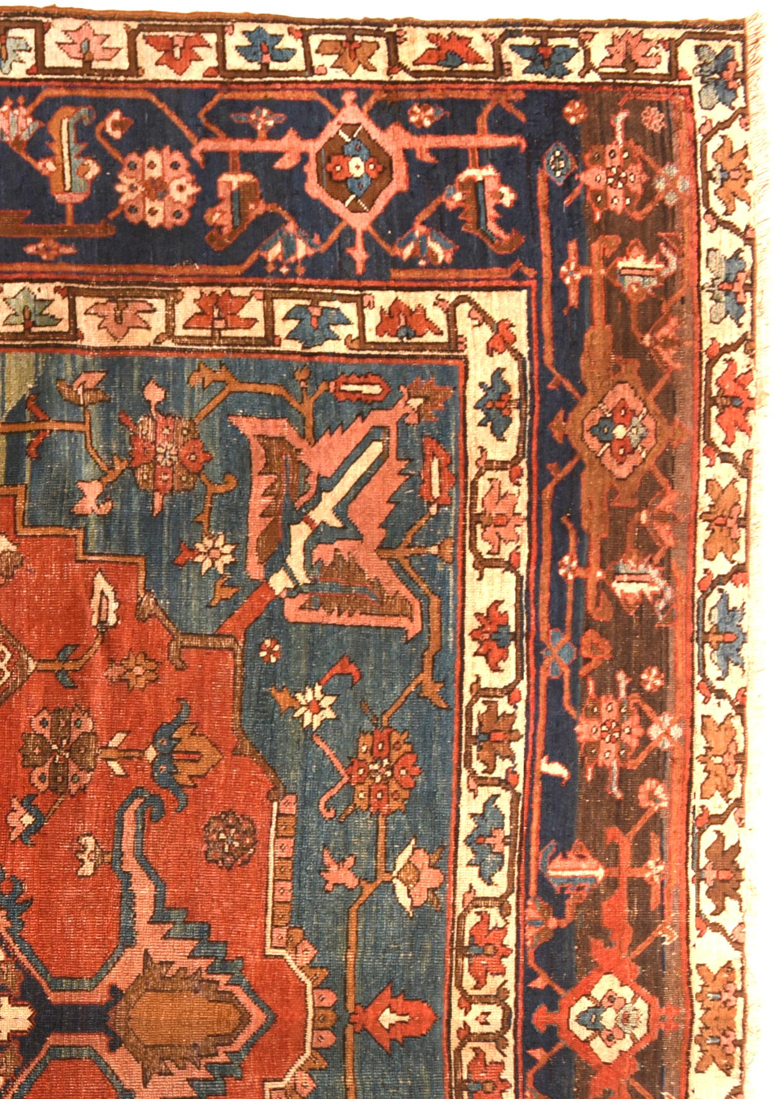 Vegetable Dyed Antique Rug  Persian Bakshayesh, Hand Knotted, Circa 1880 