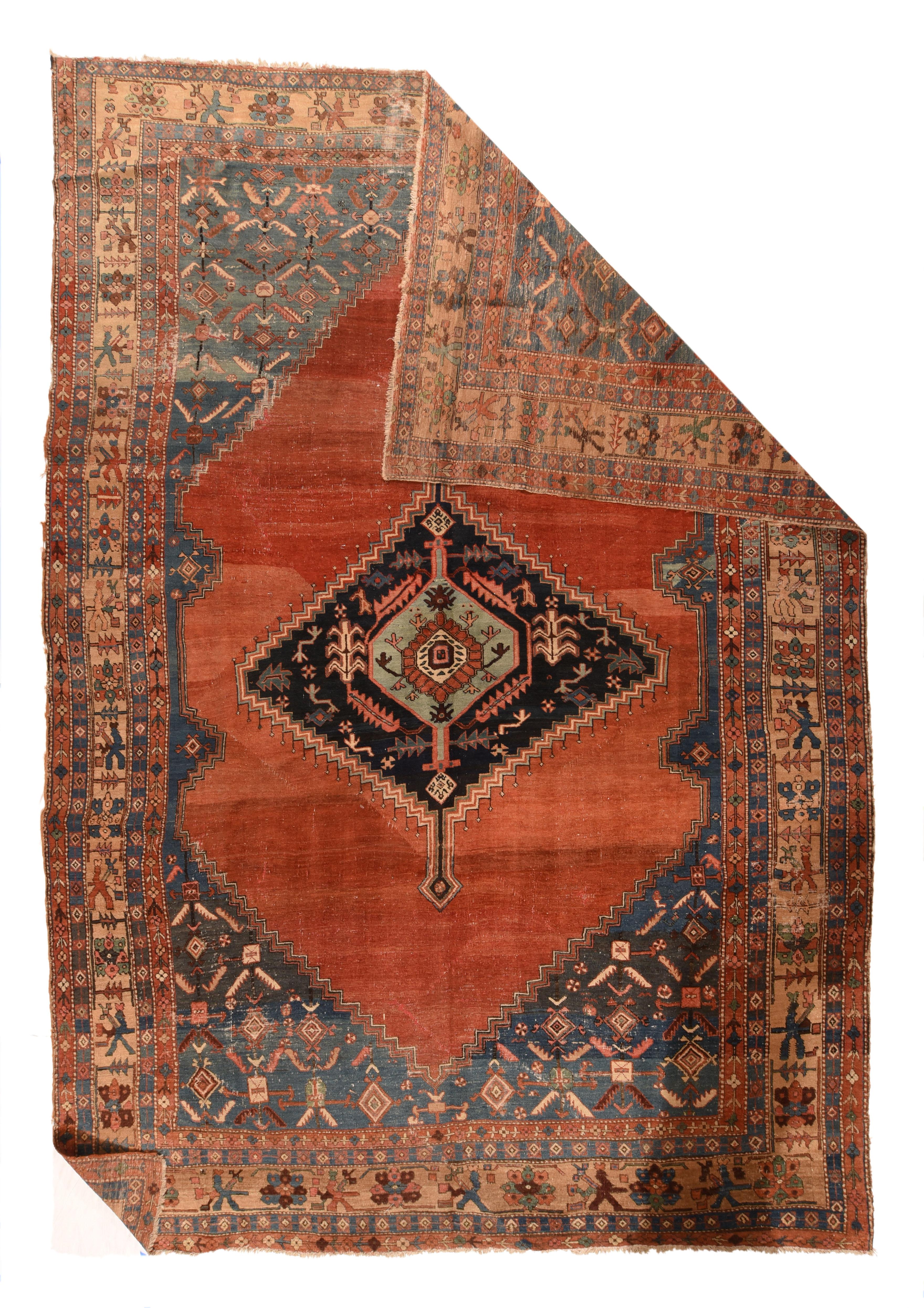 Antiker handgeknüpfter persischer Bakhshayesh-Teppich, Größe 9' 4