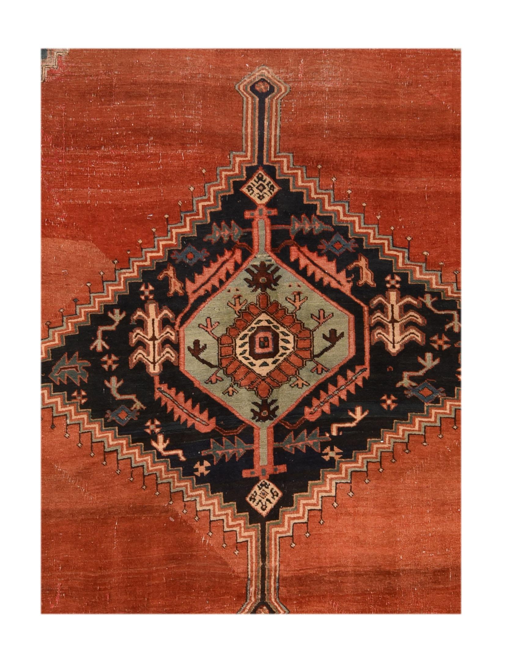 Antiker Teppich Persisch Bakshayesh Handgeknüpft, um 1890 (Bakshaish) im Angebot