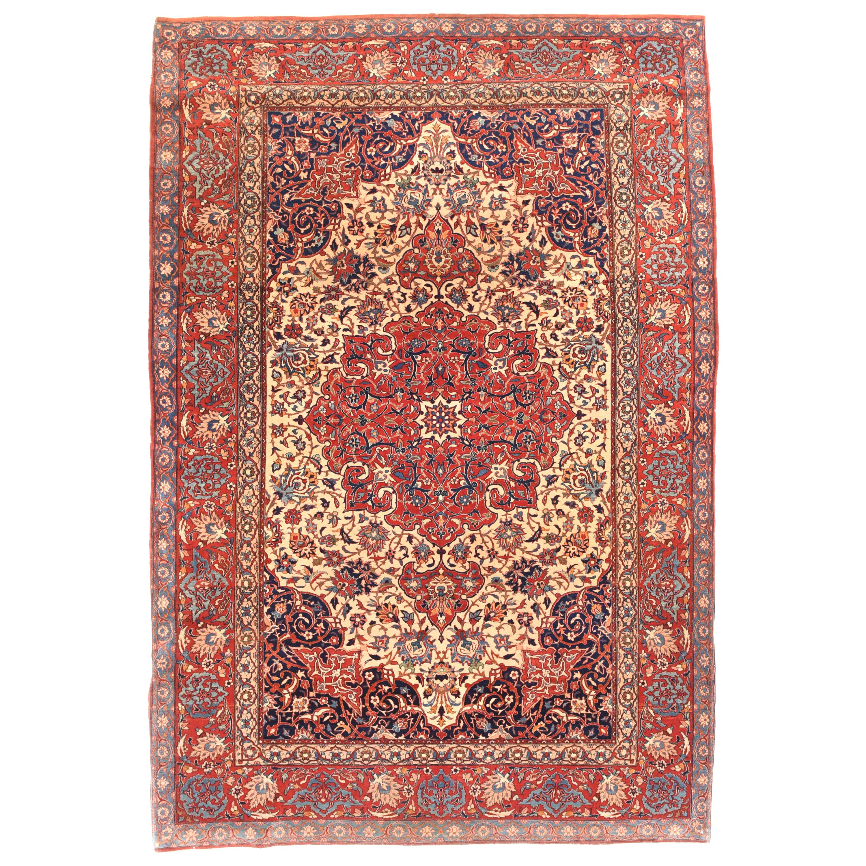Antique Persian Isfahan Rug, Very Fine For Sale at 1stDibs