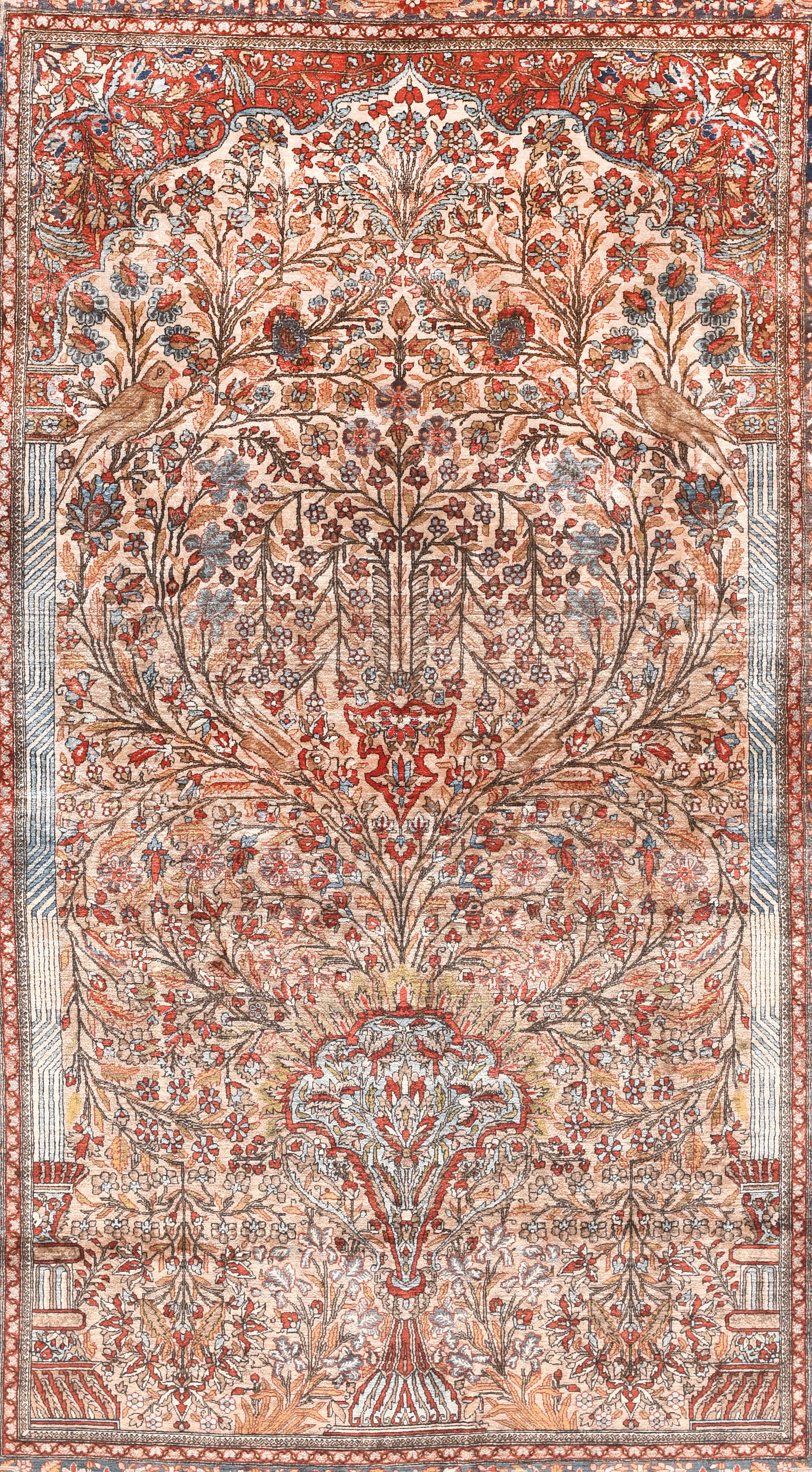 Antique Persian Silk Mohtasham Kashan
 