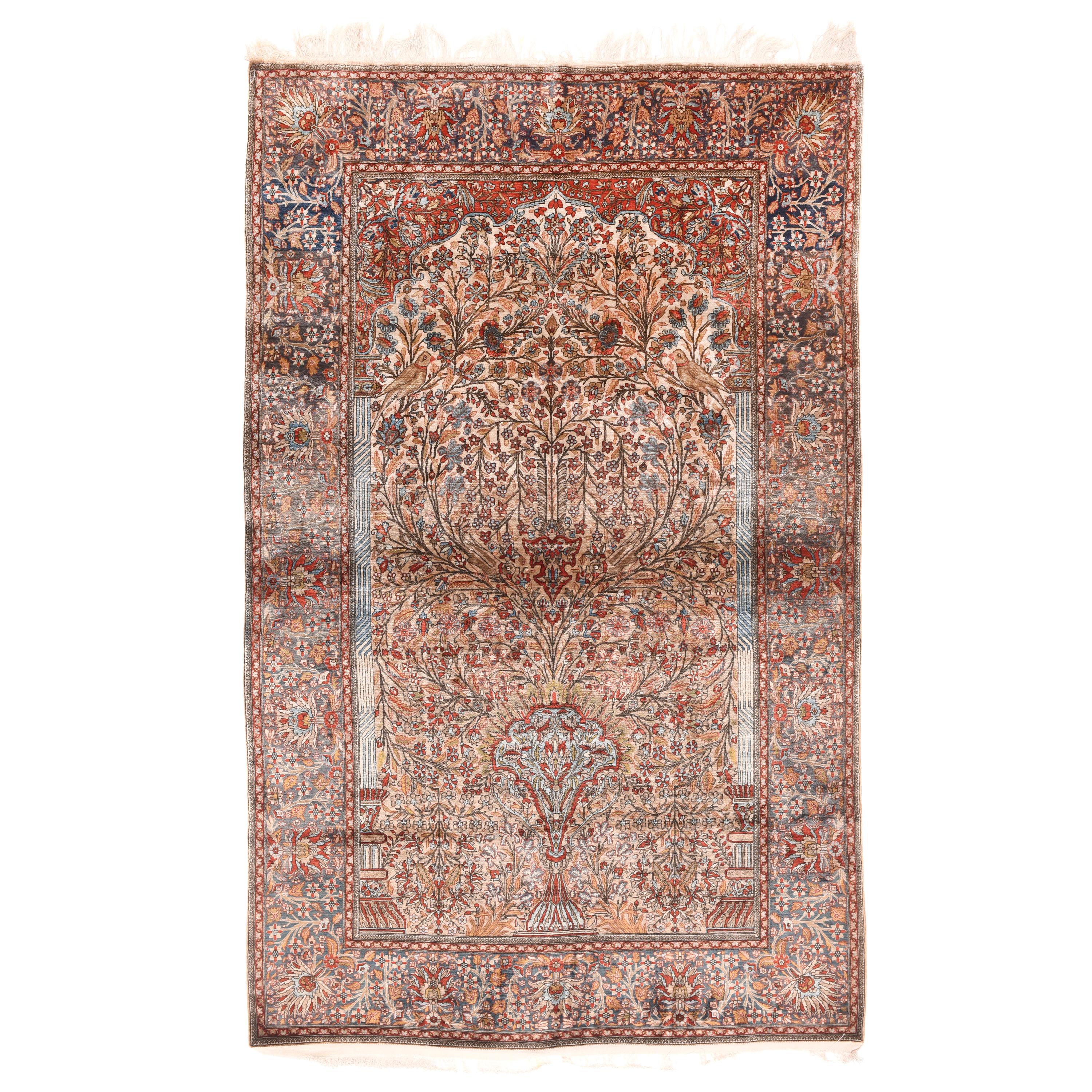 Antique Persian Silk Mohtasham Kashan