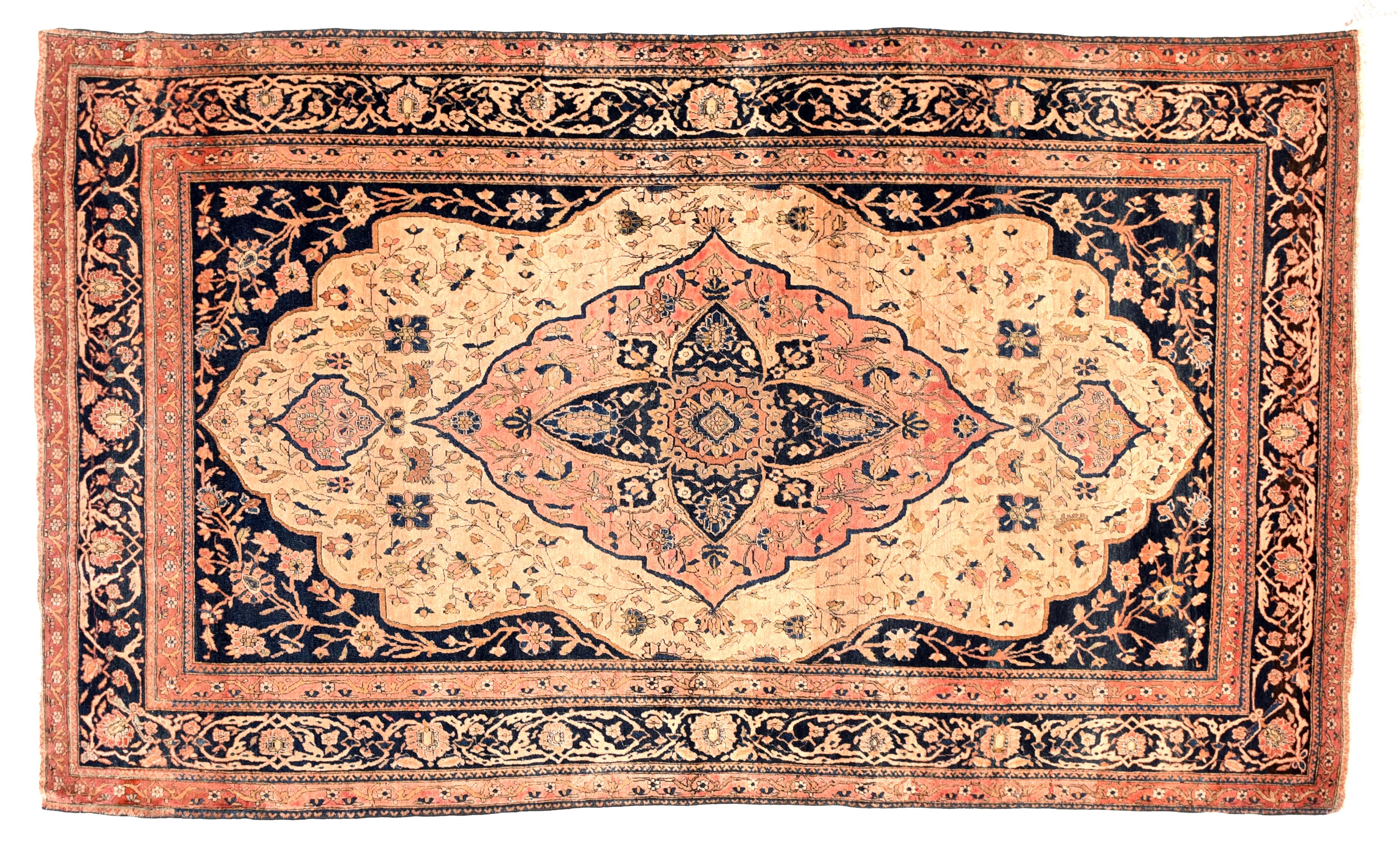 Antique Rug, Persian Mohtasham Kashan, circa 1890 In Excellent Condition In New York, NY