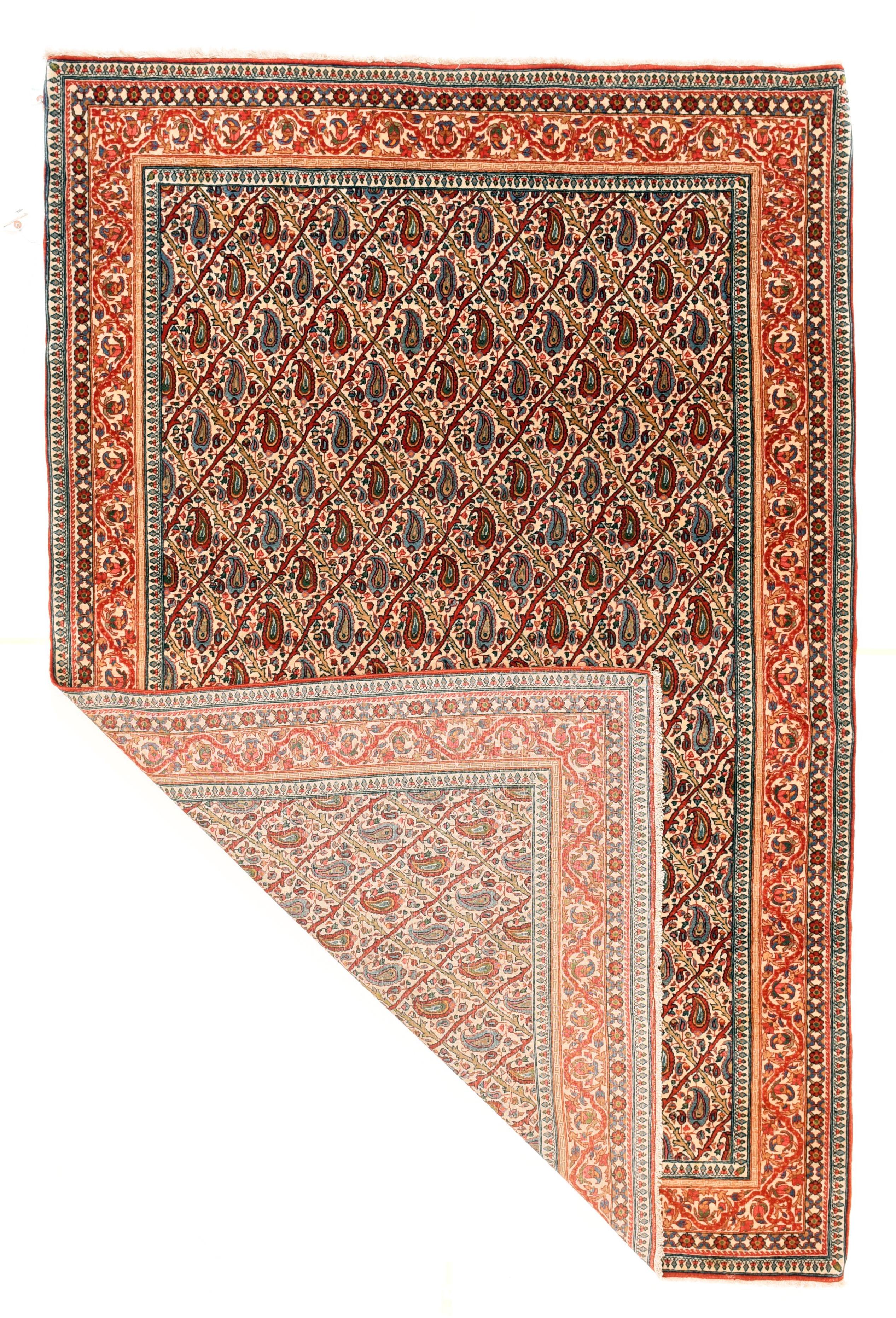 Persischer Qum-Teppich im Vintage-Stil im Zustand „Gut“ im Angebot in New York, NY