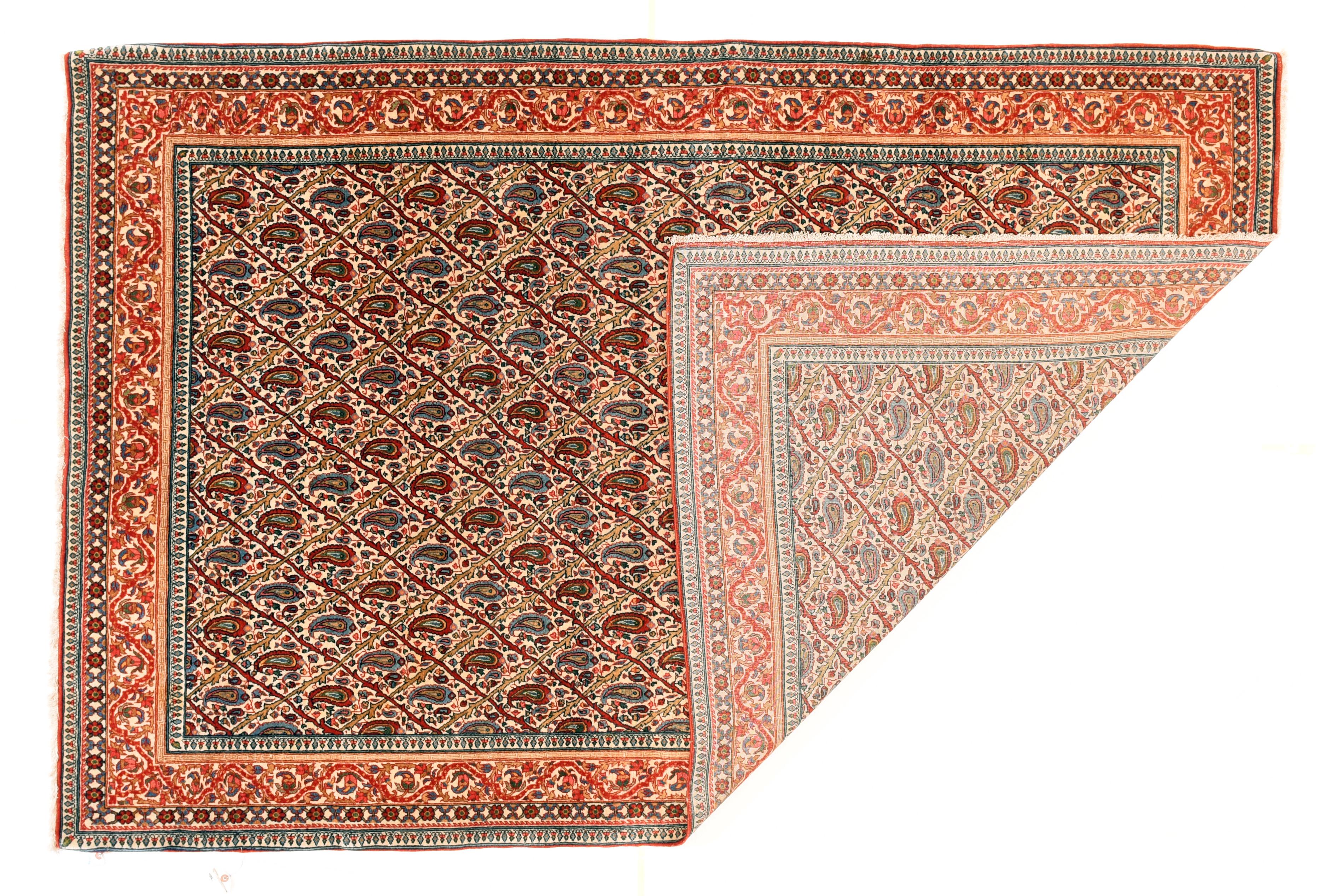 Persischer Qum-Teppich im Vintage-Stil (Mitte des 20. Jahrhunderts) im Angebot