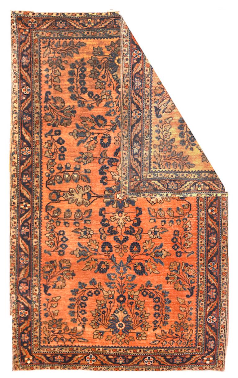 Antique rug Persian Sarouk, hand knotted, circa 1910
Sarouk rugs have been produced for much of the 20th century. The early successes of the Sarouk rug are largely owed to the American market. From the 1910s-1950s, the 