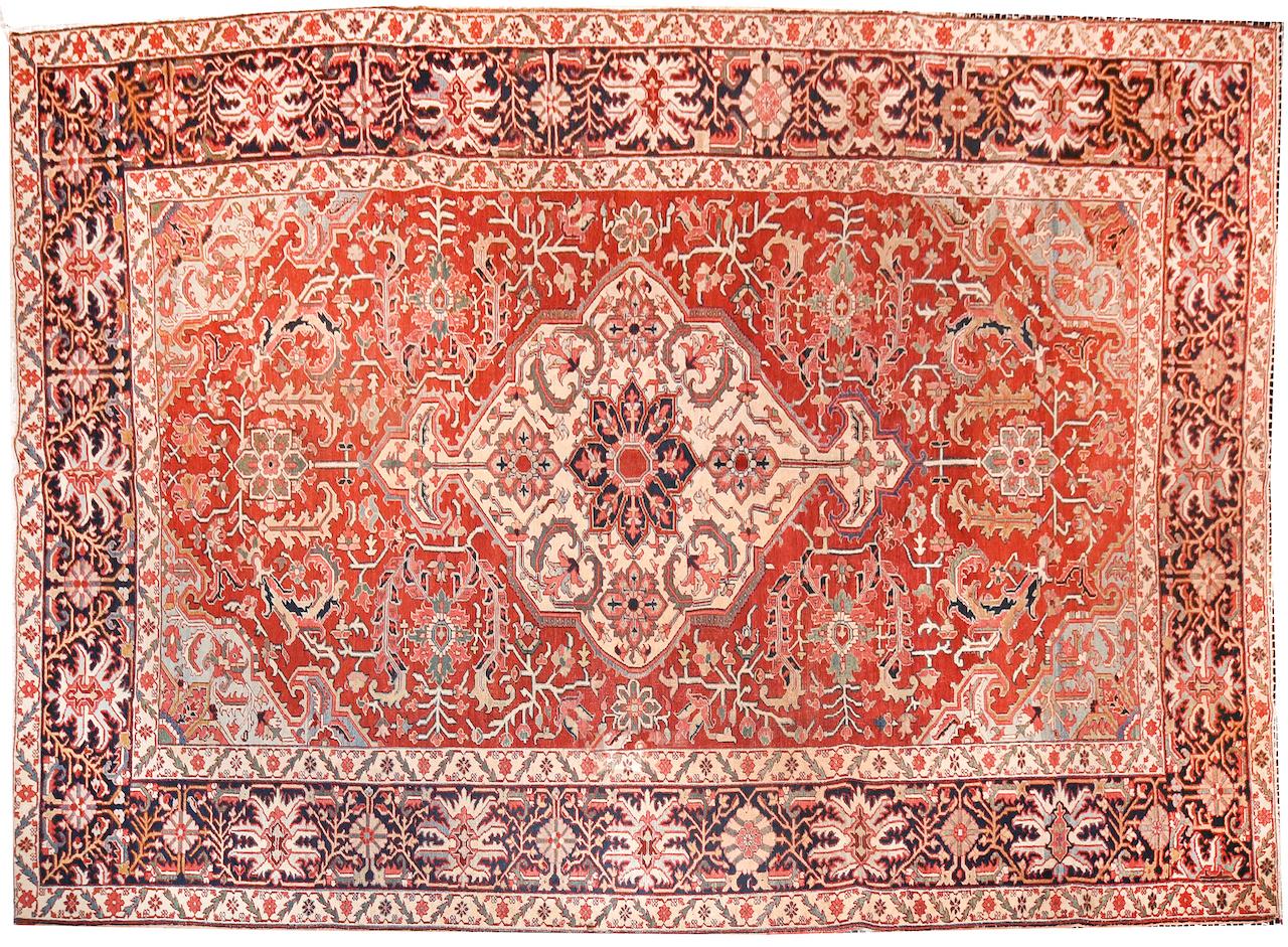 Persian Antique Perisan Serapi Area Rug For Sale