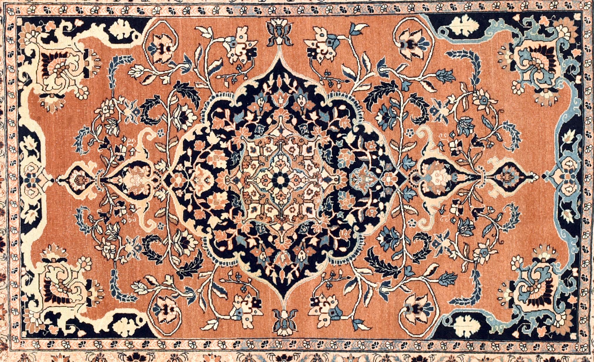 Hand-Knotted Antique Persian Tabriz Haji Jalili Area Rug For Sale