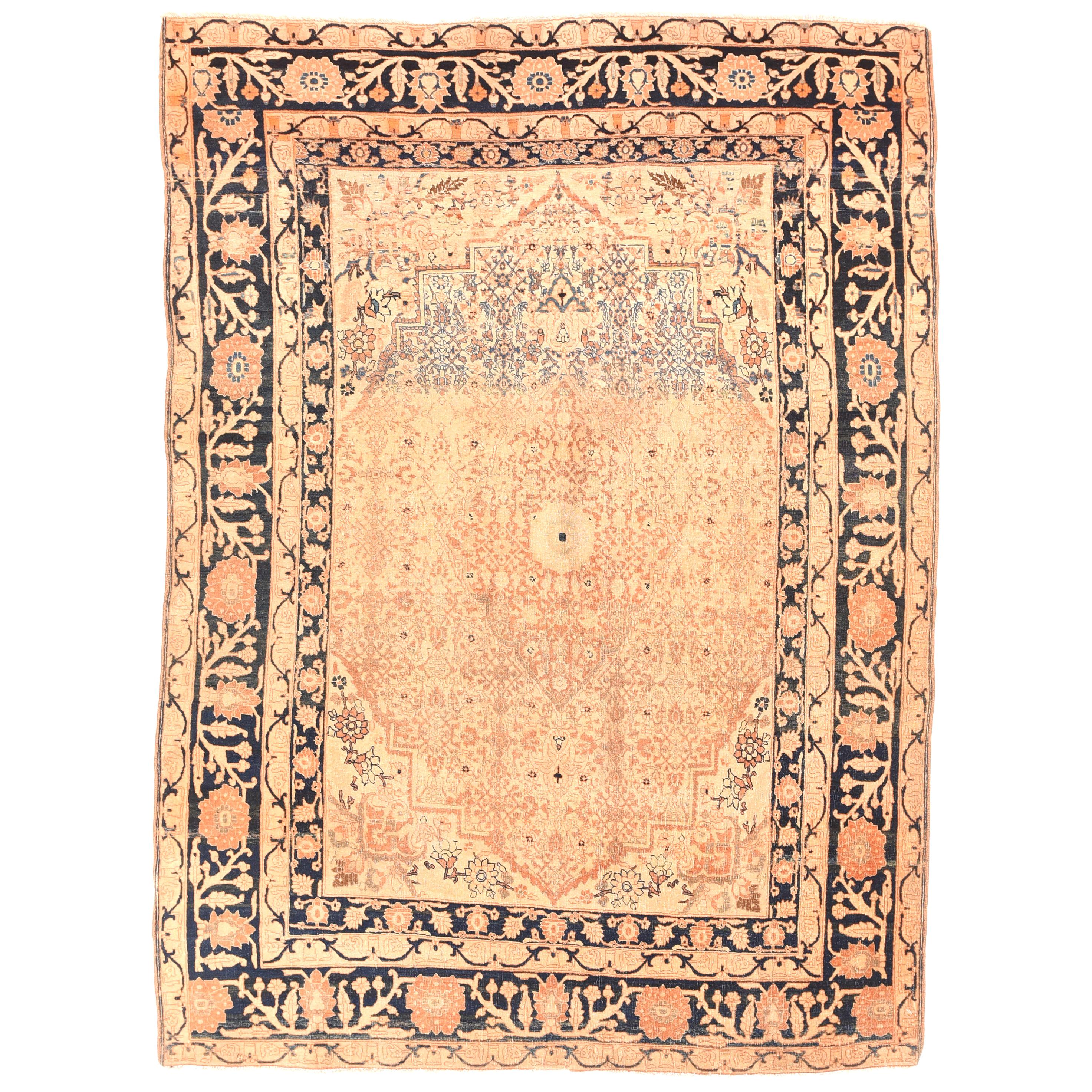 Antique Persian Tabriz Haji Jalili Area Rug For Sale at 1stDibs