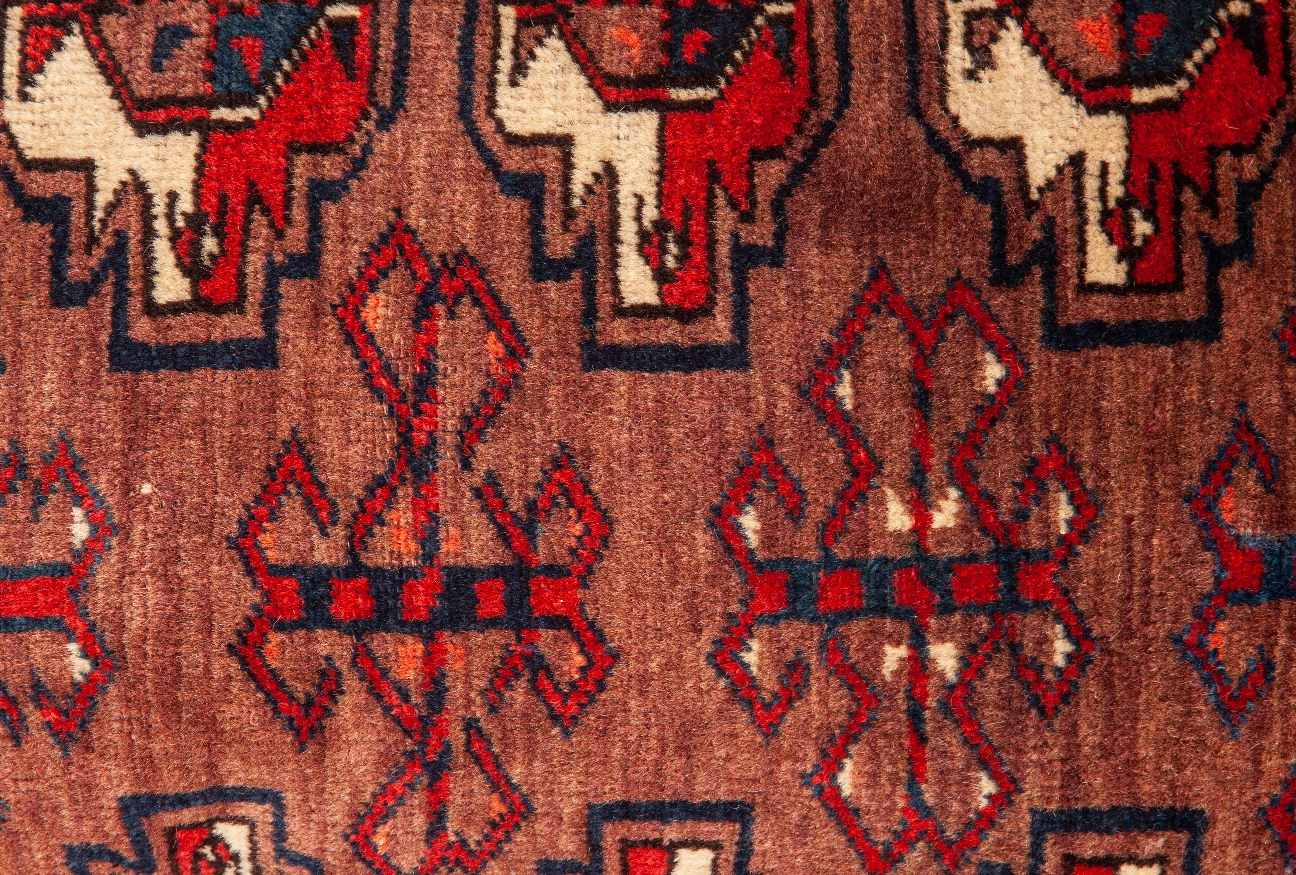 Hand-Woven Antique Rug Pillow Case Fashioned from a Turkmen Yomud Chuval/Bag, 19th Century For Sale