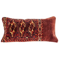 Antique Rug Pillow Case Fashioned from a Turkmen Yomud Chuval/Bag, 19th Century
