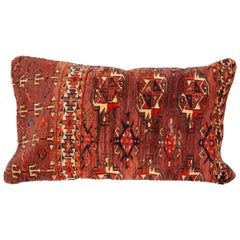 Antique Rug Pillow Case Fashioned from a Turkmen Yomud Chuval/ Bag, 19th Century
