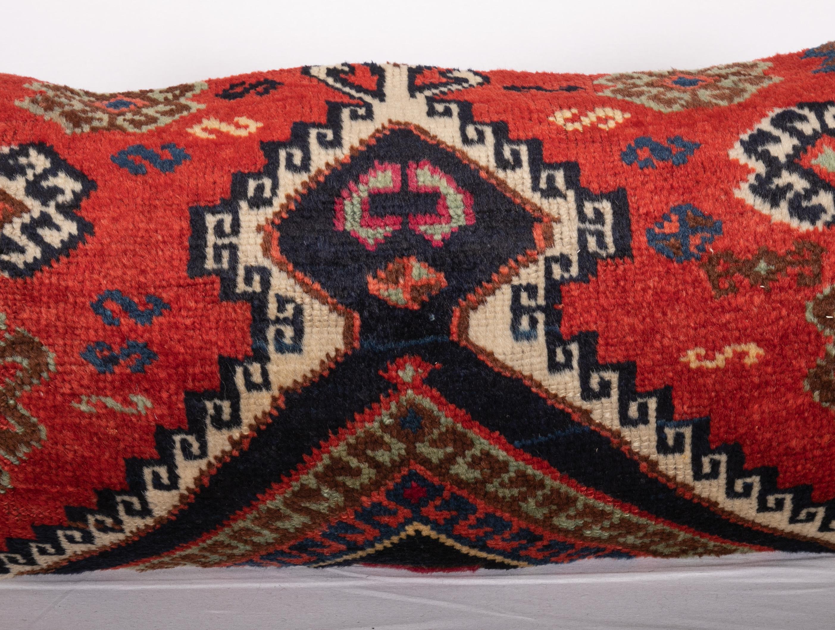 Tribal Antique Rug Pillow Case Made from an East Anatolian Rug Fragment, 19th Century For Sale