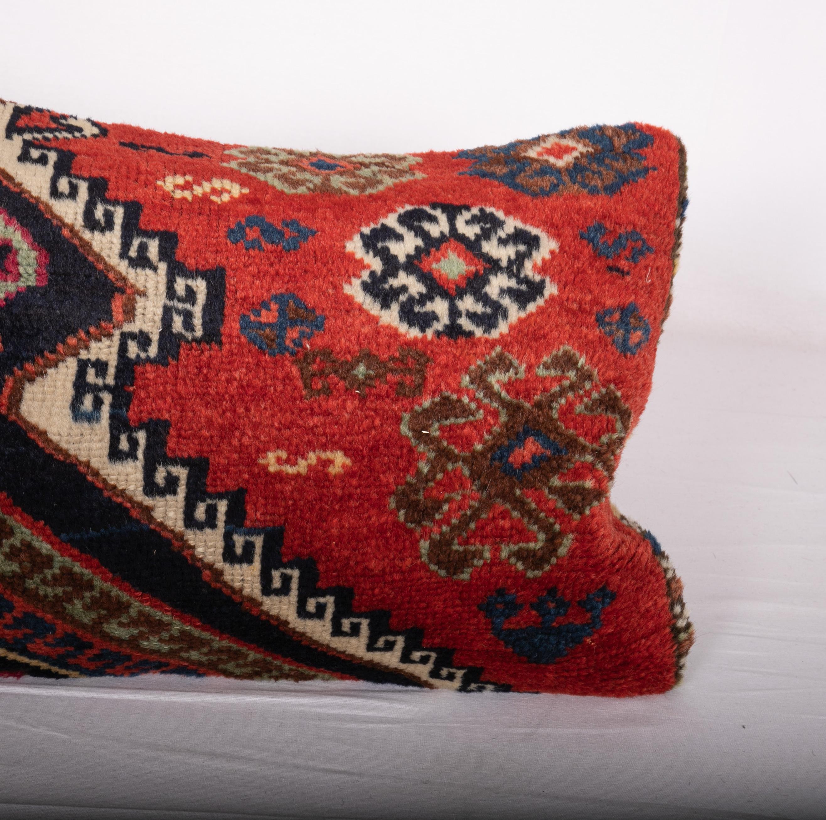 Turkish Antique Rug Pillow Case Made from an East Anatolian Rug Fragment, 19th Century For Sale